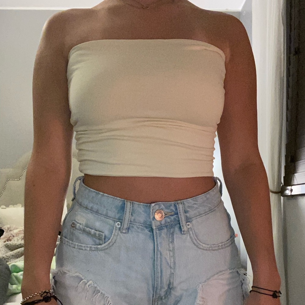 Brandy Melville pastel yellow tube top